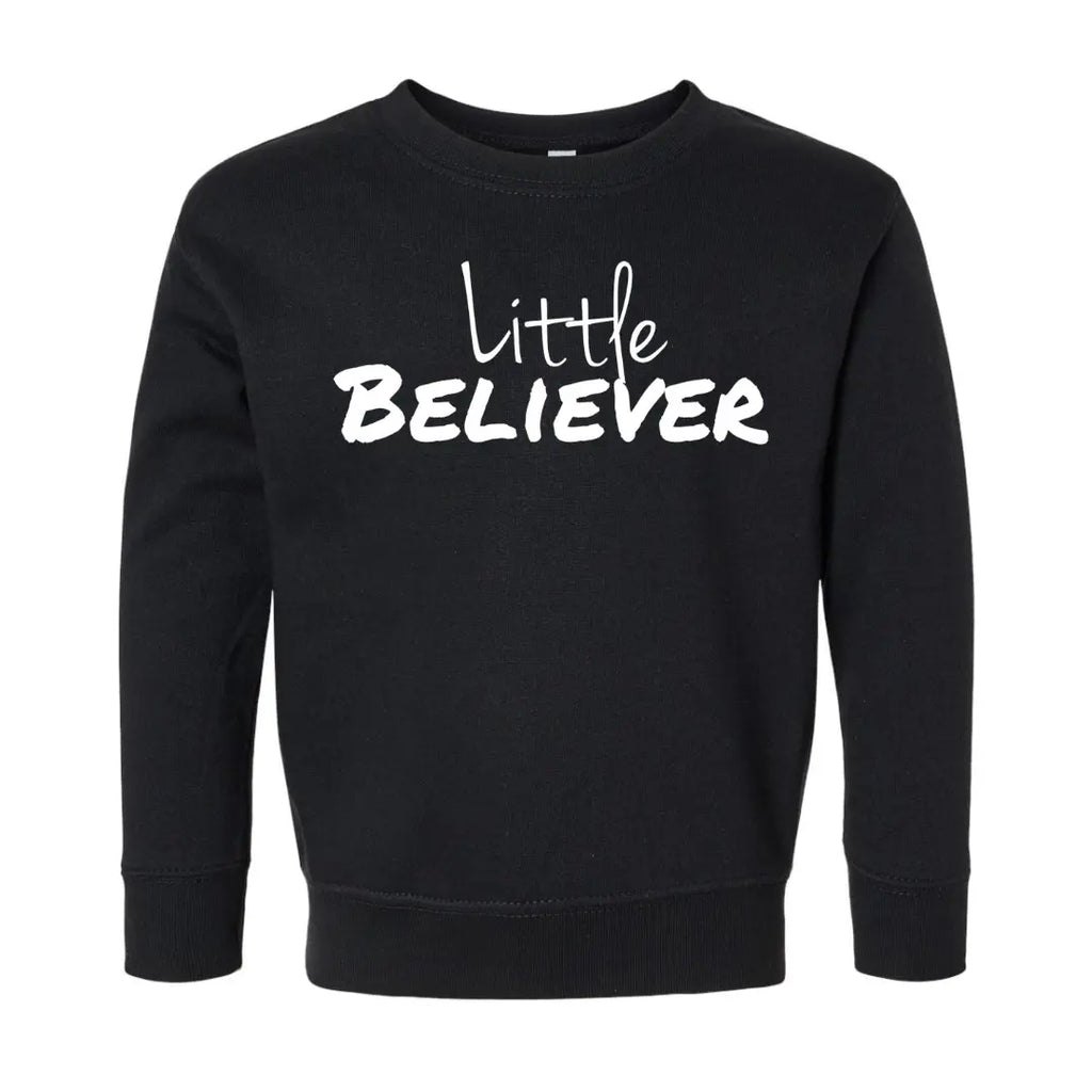 Toddler Little Believer John 3:16- Black Sweatshirt