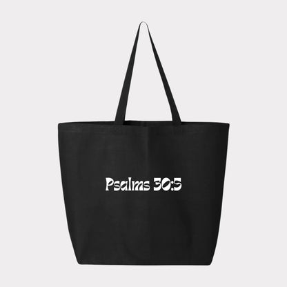 Favored  Cavas Tote bag. Favored tote bag. Blessed jumbo canvas tote bag. Christian clothing brand. Christian streetwear. Christian accessories. Black tote bag. Black canvas tote bag. Psalms 30:5 tote bag. Favored tote bag.Psalms 30:5 purse. Favored jumbo canvas tote bag by Crown of Favor.