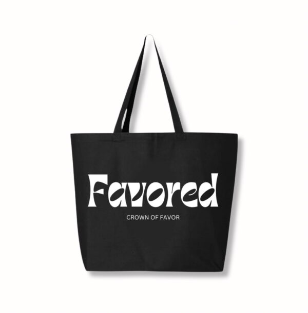 Favored Tote Bag. Black Tote Bag Christian Tote Bag by Crown of Favor