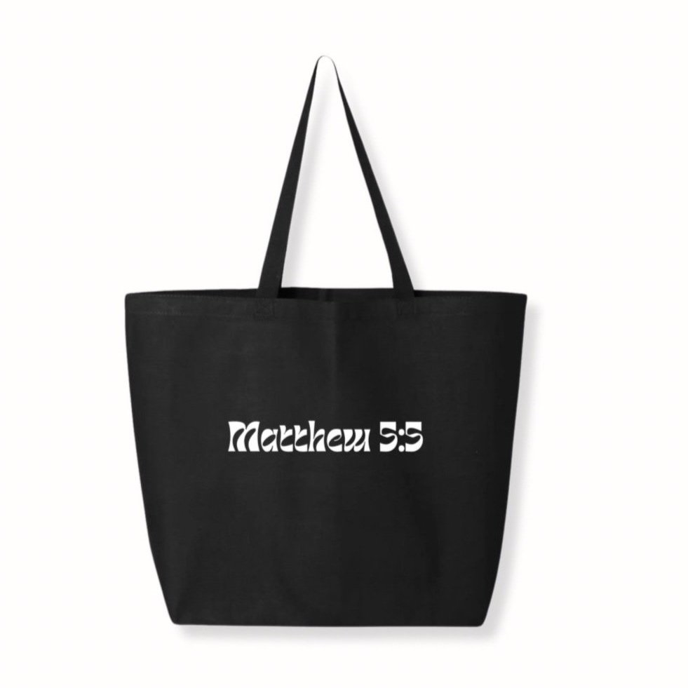 Blessed Tote Bag. Black Tote Bag Christian Tote Bag by Crown of Favor
