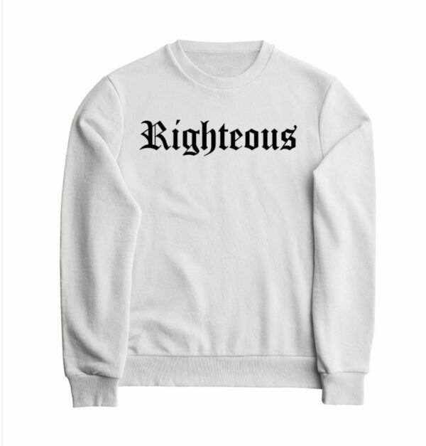 Righteous Sweatshirt in white by Crown of Favor